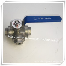 Stainless Steel 3 Way Ball Valve, L Port Three Way Ball Valve Handle